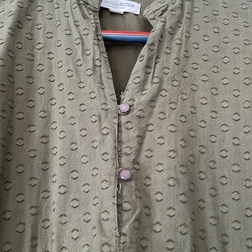 Emerson Fry Frances 3 Swiss Dot Moss Maxi Dress - Picture 6 of 15